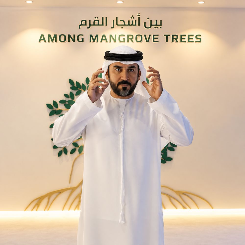 Visitor at the Among Mangrove Trees experience at the World Governments Summit – immersive video production