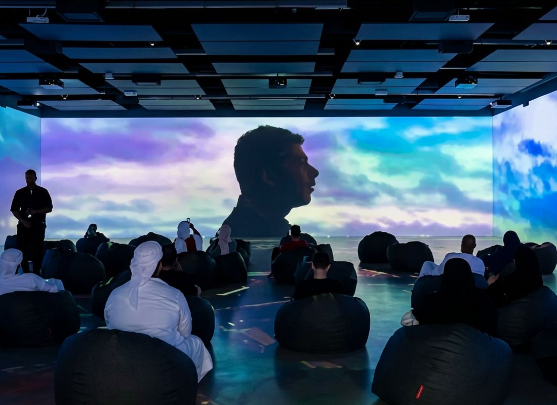 Audience in an immersive projection room – research and education video production UAE